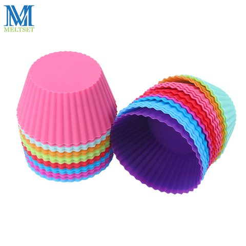 12pcs/Lot 7CM Round Shape Silicone Muffin Cases Cake Cupcake Liners Baking Mold ► Photo 1/6