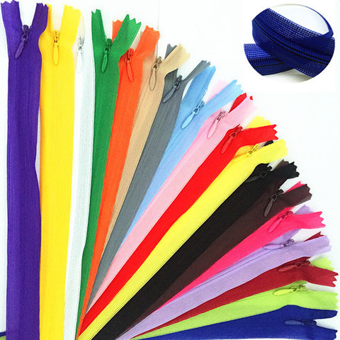 10 pieces #3 28-60 cm (11/12/14/16 / 18/20/24 inch) nylon invisible soft tulle coil zipper sewing (color please choose) ► Photo 1/6