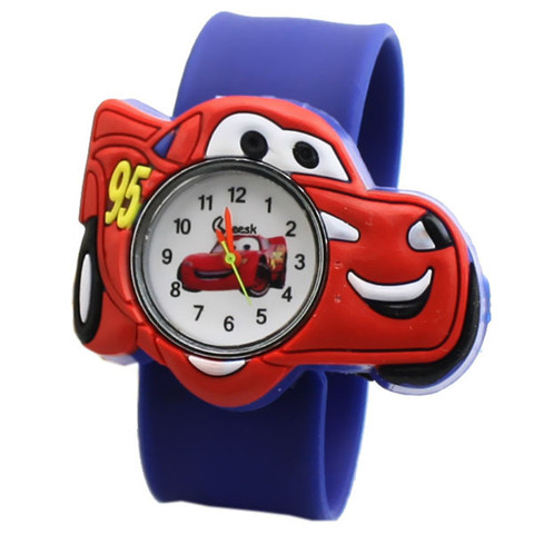 2022 Hot Selling Children watch boy cartoon car Clock Silicone Tape patted table students lovely cool child gift men kids ► Photo 1/6