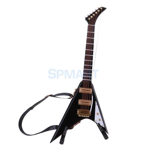 1/6 Scale Musical Instrument Wooden V Guitar Model for Action Figures Dolls Accessory Dollhouse Decor Children Kids Toy ► Photo 1/1