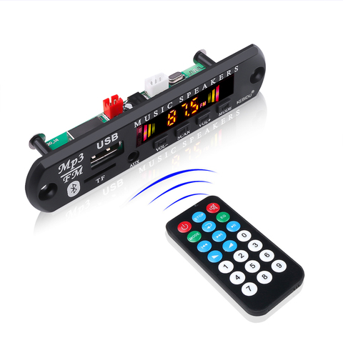 12V 5V Bluetooth 5.0 Receiver Car Kit Car MP3 Player Decoder Board Color Screen FM Radio Module TF USB 3.5 Mm AUX Audio ► Photo 1/6