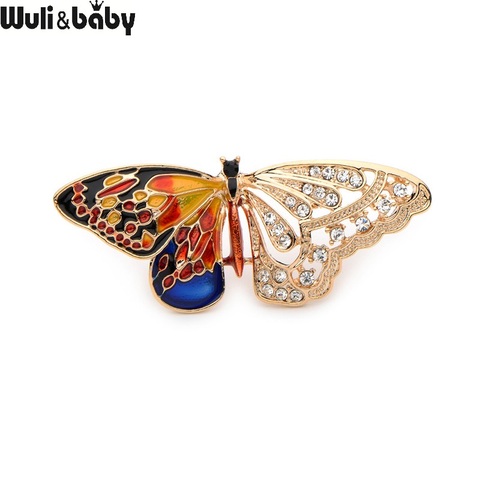 Purple Enamel Butterfly Bird Brooches Men And Womens Metal Rhinestone Insects Banquet Wedding Brooch Gifts 6 