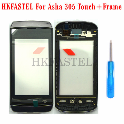 HKFASTEL original Touch With Frame Cover For Nokia Asha 305 3050 Housing + Touch Screen Digitizer Sensor Front Glass Lens panel ► Photo 1/6