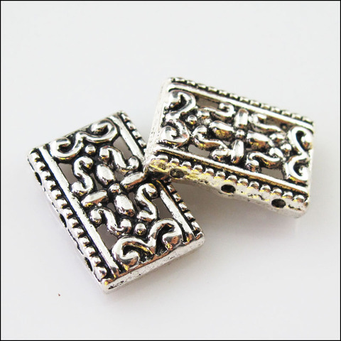 8Pcs Tibetan Silver 2-2 Holes Flower Spacer Bar Beads Charms Connectors 12x17.5mm ► Photo 1/4