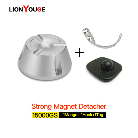 universal magnetic detacher tag Remover super magnetic eas alarm tag detacher magnet unlocking 15000GS 1magnet+1hook+1tag ► Photo 1/6