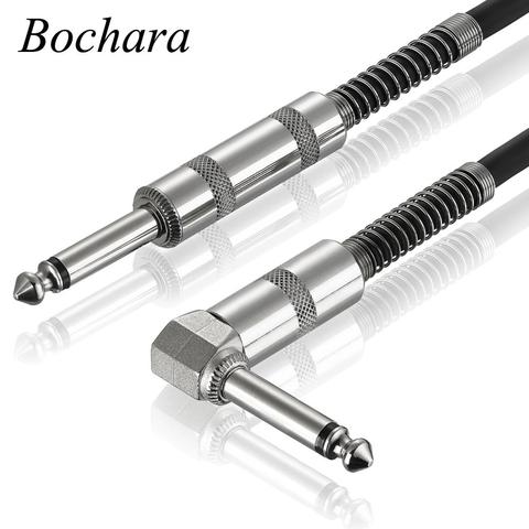 Bochara 1/4'' Jack 90degree 6.5mm to 6.5mm Audio Mono Cable Male to Male For Electric Guitar Mixer Amplifier 3m 6m 10m ► Photo 1/6