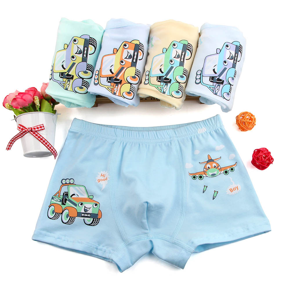Children Boy Cartoon Car Kids Underpants Cotton Soft Boxer Briefs Underwear