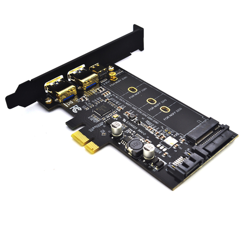 2x USB 3.0 & Type-c M.2 PCIe Adapter M2 SSD SATA B Key to PCI-e 3.0 Controller Converter Riser Card for 2280 2260 2242 2230 NGFF ► Photo 1/6