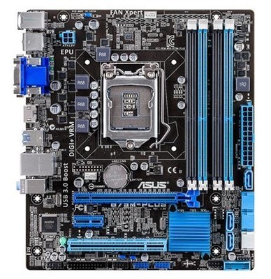 Used,Asus B75M-PLUS Original Used Desktop Motherboard Intel B75 Socket LGA 1155 i3 i5 i7 DDR3 32G SATA3 USB3.0 ► Photo 1/5