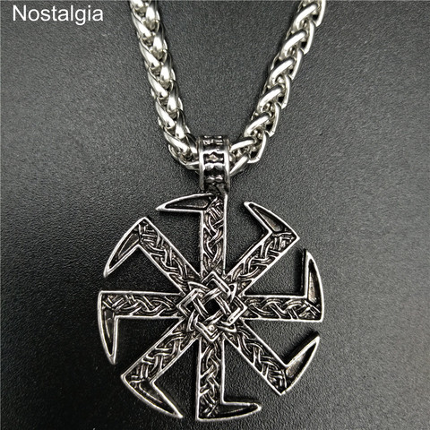 Nostalgia Slavic Kolovrat Symbol Wicca Pagan Jewelry Wheel Slavic Solar Necklace Amulets And Talismans ► Photo 1/6