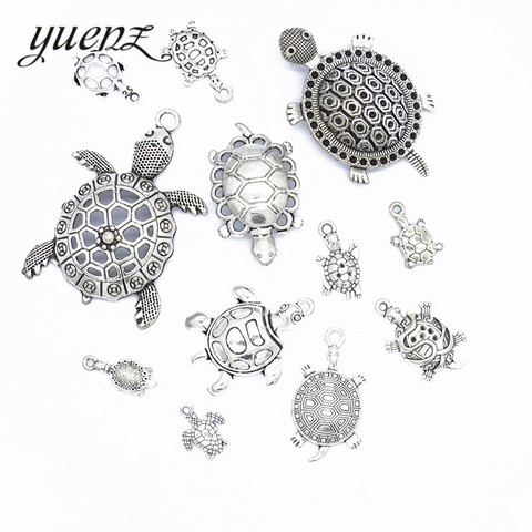YuenZ 12pcs Mixed Antique Silver color animal turtle Charms Pendants for Necklace DIY Jewelry Making Finding Accessories U032 ► Photo 1/2