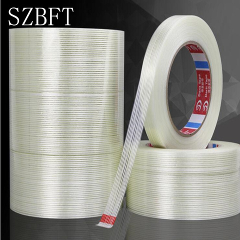 SZBFT 1pcs 5-15mm*50M Strong glass fiber tape  transparent striped single side adhesive tape free shipping ► Photo 1/2