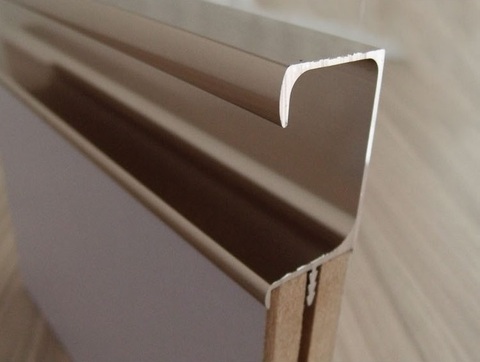 4Pcs/Lot  (43CM Long/Piece) Aluminum Profile G Pull Built-in Integral Handle For Cupboard Cabinet Door ► Photo 1/2