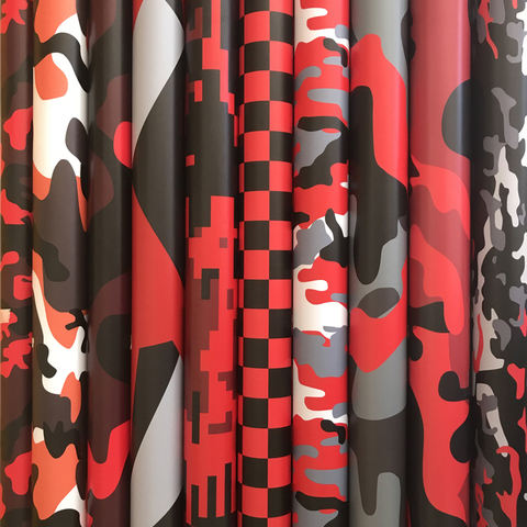 Camouflage Black Red Vinyl Wrap Motorcycle Car Vehicle Scooter DIY Wrapping Sticker Adhesive Decal Film ► Photo 1/6