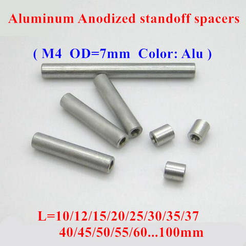 10pcs M4 aluminum rods M4*10/12/15/20/25/30/35..50mm Aluminum Alloy round standoff spacer Spacing screws for RC Parts D=7mm ► Photo 1/1