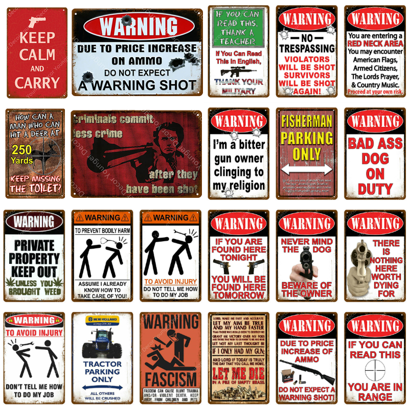 gun warning signs