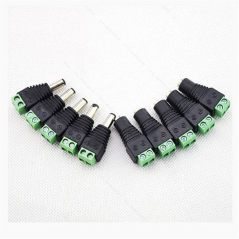 10X Male Female 2.1x5.5mm DC Power Plug Jack Adapter Wire Connector for CCTV JG ► Photo 1/5