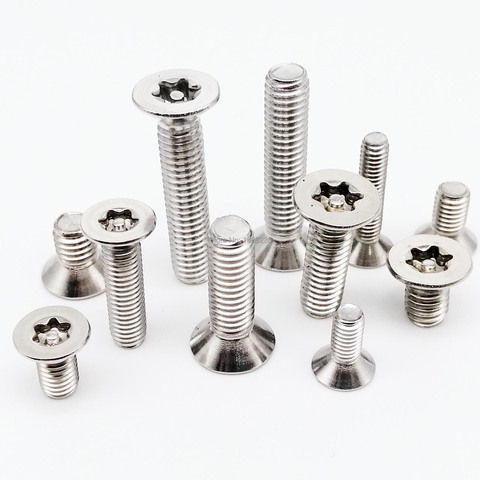 10/50pc M3 M4 M5 M6 304 stainless steel Six Lobe Torx Flat Countersunk Head with Pin Tamper Proof Anti Theft Security Screw Bolt ► Photo 1/6