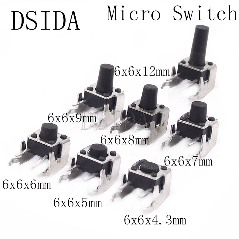 10x 6x6x10mm with 7 mm switch Push Button Momentary Switch SPST  PCB 