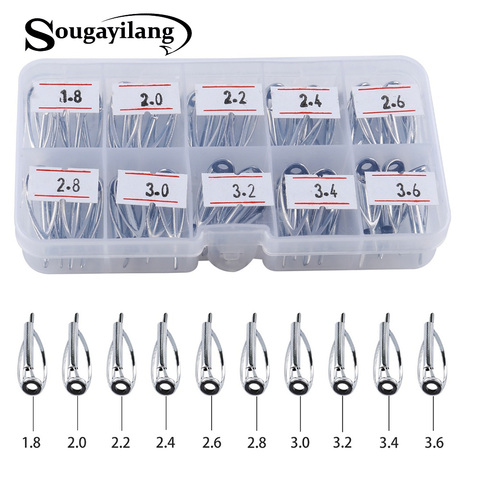 Sougayilang 50pcs/box Top Fishing Rod Rings 10 Sizes Ceramic Stainless Steel Fishing Rods Guide Ring Set Eye Rod Accessories ► Photo 1/6