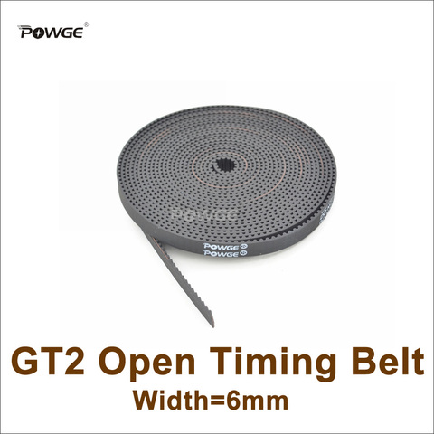 POWGE 2meters GT2 Timing Belt Width=6mm Fit GT2 Pulley GT2-6 Rubber 2GT 6 Open Timing Belt 3D Printer Accessory High Quanlity ► Photo 1/6