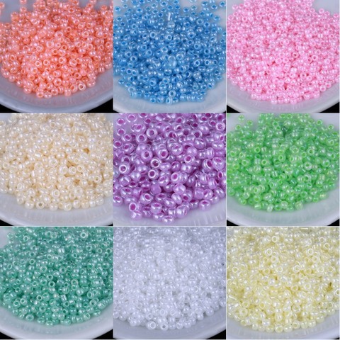 1200Pcs/Pack 11/0 Cream Glass Beads 2mm Glossy Czech Round Spacer Glass Bugle Seedbeads For Craft Jewelry Garment Accessories ► Photo 1/6