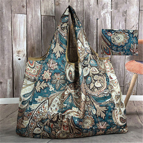 Big Size Thick Nylon Large Tote ECO Reusable Polyester Portable Shoulder Women's Handbags Folding Pouch Shopping Bag Foldable ► Photo 1/6