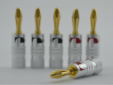 12pcs  4mm Speaker Banana Plugs 24K Gold plated Adapter Connector Socket Audio Jack Screw Black Red RCDNK ► Photo 1/4