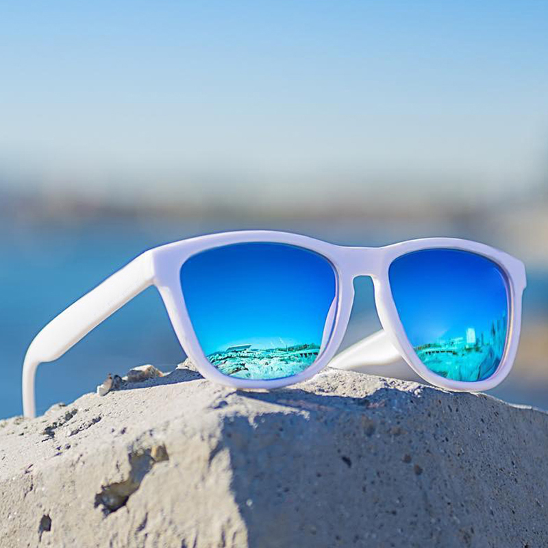 Unisex white frame blue lens Sunglasses Mirror Oculos Men and Women sunglasses