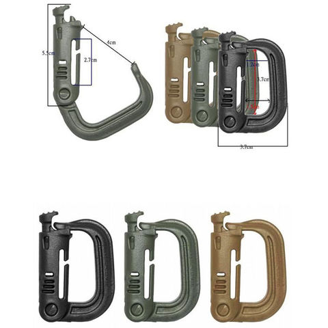 10 pcs/lot Grimloc D shape carabiner buckle webbing belt/strap bergen rucksack ITW ghillie ► Photo 1/5