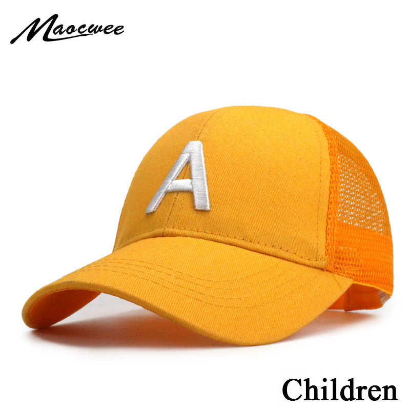 Letter A Kids Baby Hat Baseball Caps Summer Boys Girls Sun Visor Hat Snapback