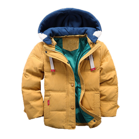 children Down & Parkas 4-10T winter kids outerwear boys casual warm hooded jacket for boys solid boys warm coats 2022 ► Photo 1/6