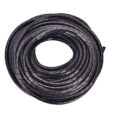 6mm Outside Dia 17M PE Sheath Tube Spiral Range Cache Cable Cord Wire Organizer PC TV Black ► Photo 1/5