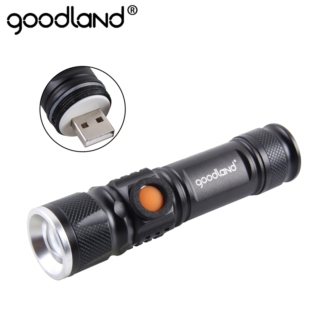 Hiking Flashlight LED Small Torch USB Rechargeable Camping Accessories 