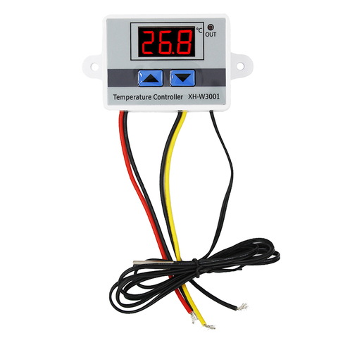 10pcs/lot XH-W3001 Temperature Controller Digital LED 10A  heat cool temp Thermostat Control Switch Probe 220V40% off ► Photo 1/6