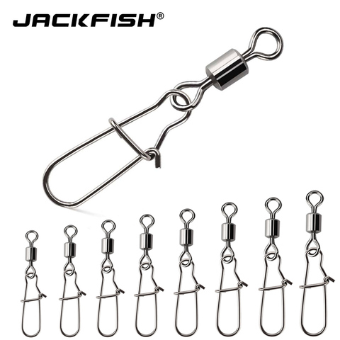 JACKFISH stainless steel Fishing Connector 50pcs Rolling Swivel with Nice Snap fishing tackle carp fishing asesorios de pesca ► Photo 1/6