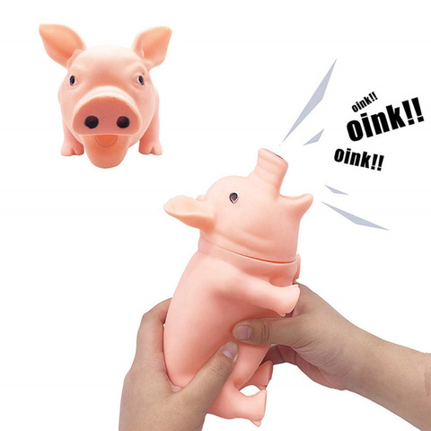 1pc Colorful Screaming Rubber Pig Pet Teasing Squeak Squeaker Chew Toy Puppy Toy for Dogs for Large Dogs Sound Voice Dog Toys 35 ► Photo 1/6