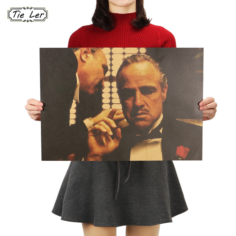 TIE LER The Godfather Classic Old Movie Poster Wall Sticker Retro Nostalgia Kraft Paper The Adornment Picture 51.5X36CM ► Photo 1/6