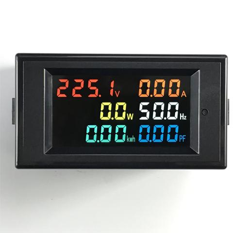 6IN1 AC monitor 110V 220V 380V 100A Voltage Current Power Factor Active KWH Electric energy Frequency meter Digital LCD VOLT AMP ► Photo 1/6