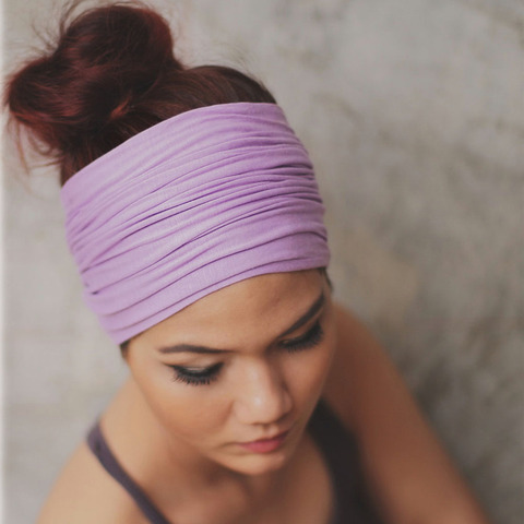 Solid Wide Cotton Sports Yoga Headbands For Women Adult Girls Reversible Elastic Hairbands Turban Hair Accessories Headwear ► Photo 1/6
