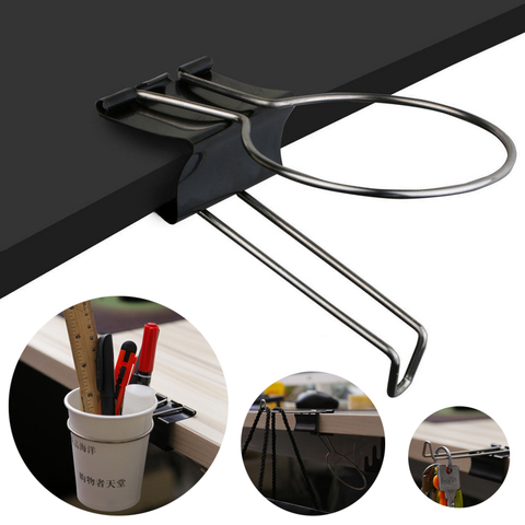 JX-LCLYL Creative Desk Table Stand Storage Rack Office/Home Drink Cup Holder Clip Black ► Photo 1/6