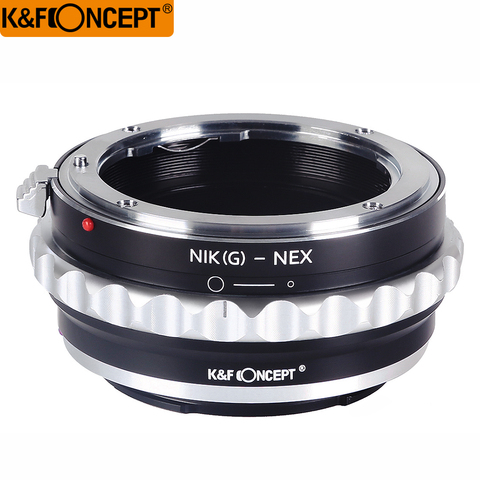 K&F CONCEPT Lens Mount Adapter with Aperture Dial for Nikon G DX F AI S D type Lens to Sony E-Mount NEX Camera Nikon G -NEX ► Photo 1/6