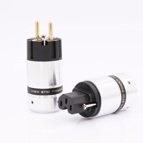 Hi-End Gold Plated Schuko Power plug IEC Connector for DIY Mains power cable ► Photo 1/5