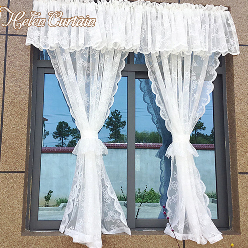 Helen Curtain White Lace, Short Door Curtains