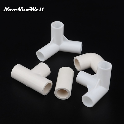 3pcs 16mm PVC Straight Elbow Tee Connector Four Way Joint 90 120 degree PVC Pipe Adapter DIY Wardrobe Tent Shoe Rack Fittings ► Photo 1/6