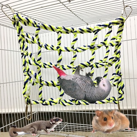 Pet Hammock Toy Hamster Squirrel Puppy Net Rope House Balcony Hammock Colorful Weave Climbing Net Parrot Bird Net ► Photo 1/6