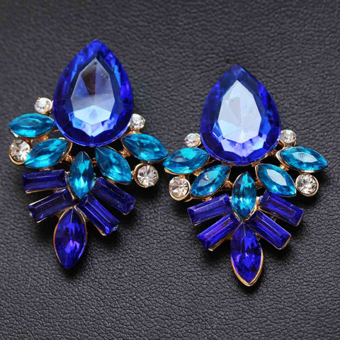 NEW Women Fashion Jewelry Style Blue/Black/Pink Earrings Handmade Rhinestone sweet stud crystal Dangle earrings for women girl ► Photo 1/6