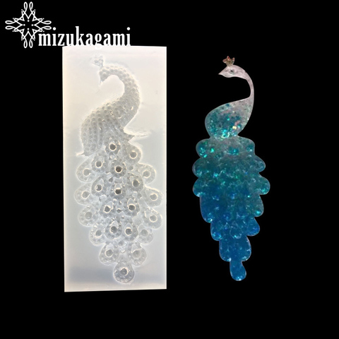 1pcs/lot UV Resin Jewelry Liquid Silicone Mold Peacock Shape Charms Pendant For DIY Charms Making Jewelry ► Photo 1/3