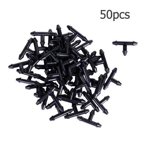 50Pcs Sprinkler Irrigation 1/4 Inch Barb Tee Water Hose connectors Pipe Hose Fitting Joiner Drip System for 4mm/7mm Hose ► Photo 1/1