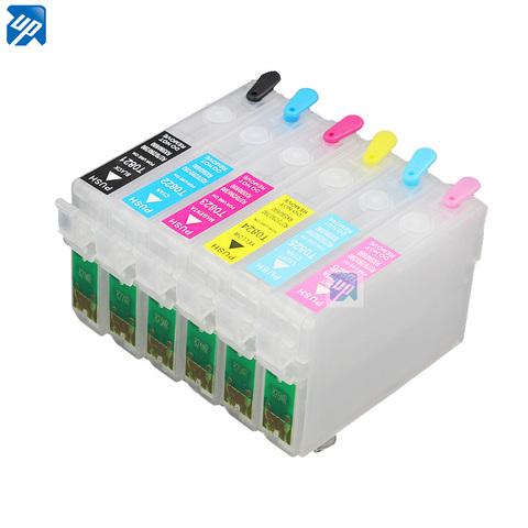 T0821 82N Refillable ink Cartridges for epson R270 R290 R295 R390 RX590 RX610 RX615 RX690 T59 TX650 TX659 TX700 printer ARC Chip ► Photo 1/6